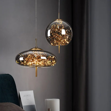 Lustre de chevet rouge en filet style nordique pour fille — LZ4X9M