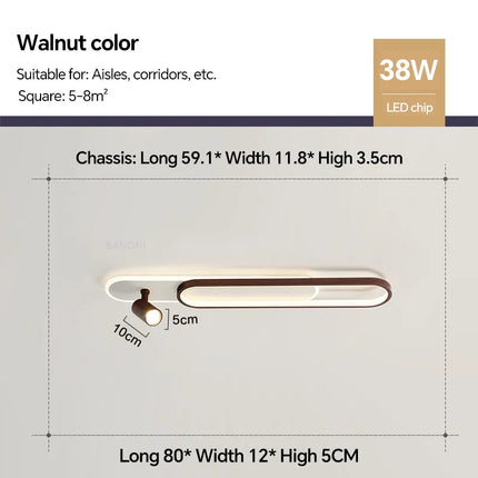 Plafonnier LED moderne avec spot orientable pour décoration intérieure — LZ4X9P