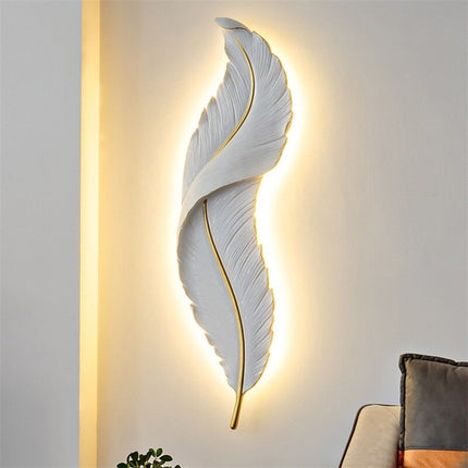 Applique murale LED design plume blanche Kauai — LZ7XQ2