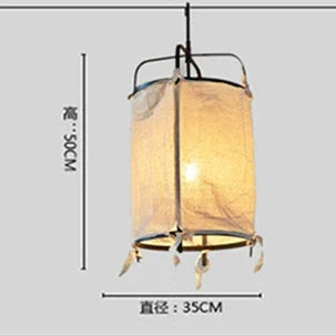 Suspension japonaise décorative en fer et lin — LZ4X9Q2F