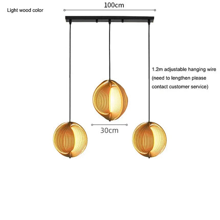 Suspension en bois style wabi sabi pour décoration intérieure moderne — LZ4X7Q9