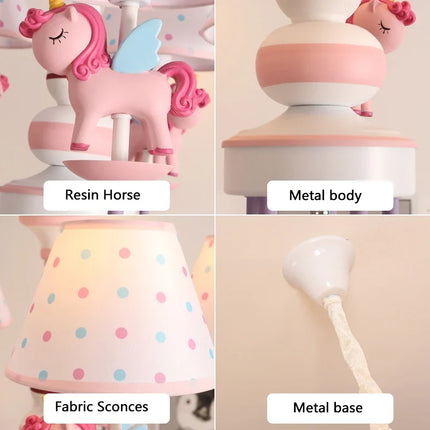 Lustre enfant en tissu et résine au style romantique — LZ4G7X