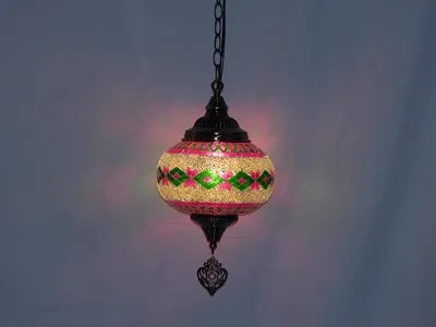 Suspension bohème en verre teinté fait main en Turquie — LZ4X9Q