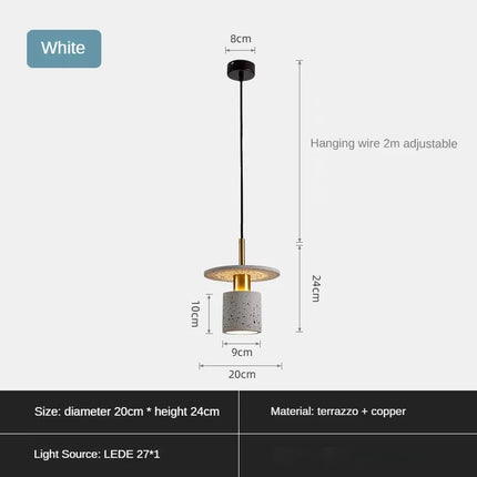 Lustre suspension en terrazzo pour hôtel et restaurant minimaliste — LZ7D9X