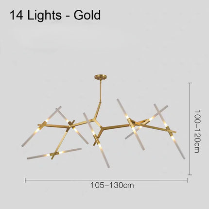Suspension lustre moderne tube LED en verre pour décoration — LZ4X9P2