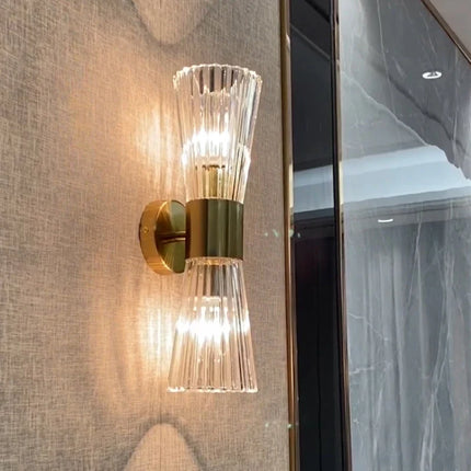 Applique murale en acier inoxydable avec verre transparent moderne — LZ4X9J