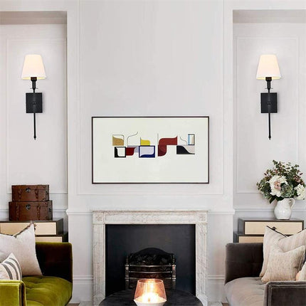 Applique murale rétro avec abat-jour blanc Apaja — LZ4G7Q9N