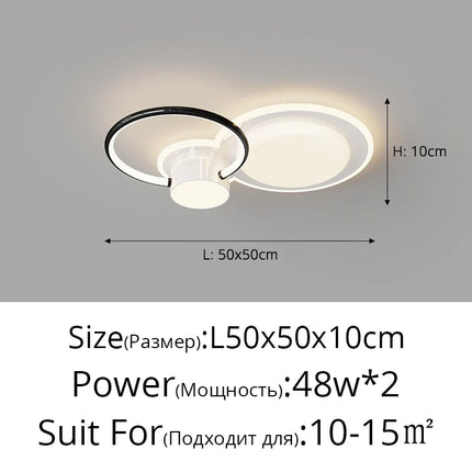 Plafonnier LED intérieur design avec anneau créatif décoratif — LZ4X9P