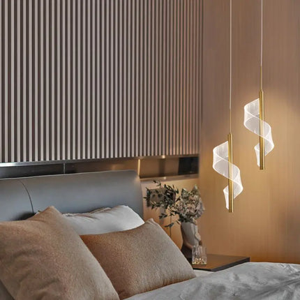 Lustre en verre ondulé à design géométrique pour intérieur — LZ7D4Q