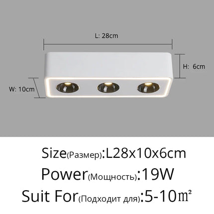 Spot carré LED anti-éblouissement à montage en surface — LZ4G7X