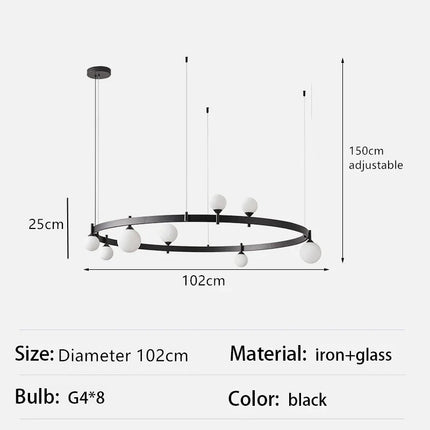 Lustre moderne réglable en verre pour décoration artistique — LZ4X9P2