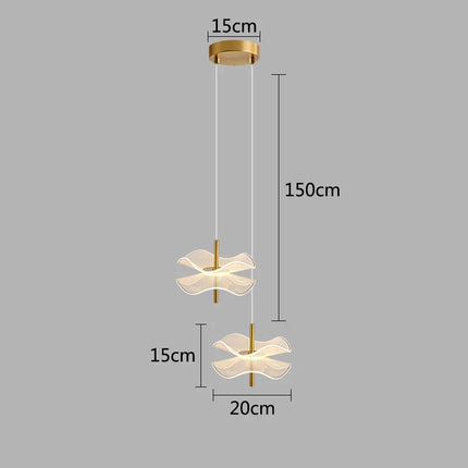 lustre acrylique design feuille de lotus pour décoration intérieure