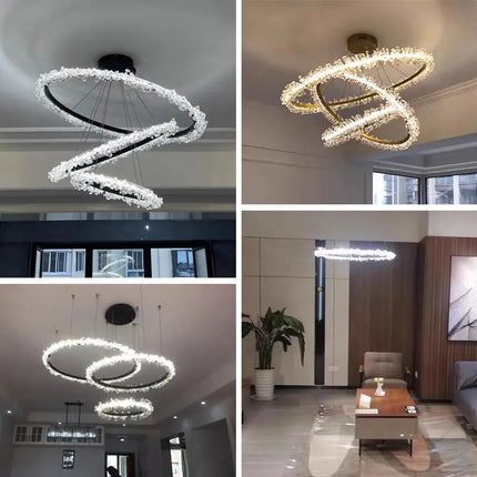 Lustre suspension moderne en cristal de luxe décoratif — LZ4P9X