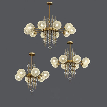 Lustre à bulles en chrome doré pour éclairage moderne 2024 — LZ4X9T2