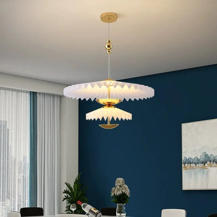 Lustre LED plissé pliant au design minimaliste soucoupe volante — LZ3F9X