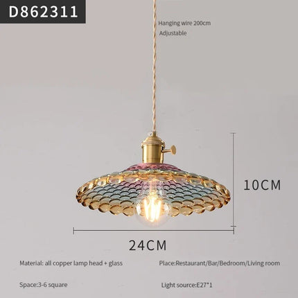 suspension moderne en laiton et verre pour intérieur