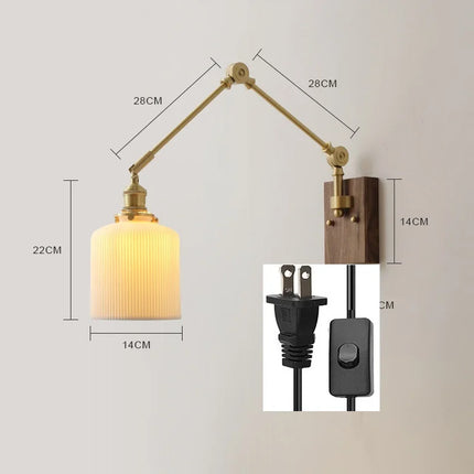 Applique murale LED pivotante en cuivre avec interrupteur à chaîne — LZ4X9T2