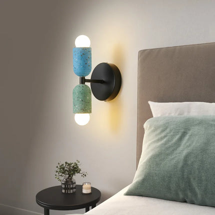 Applique murale japonaise à double tête LED en ciment — LZ4X9P2