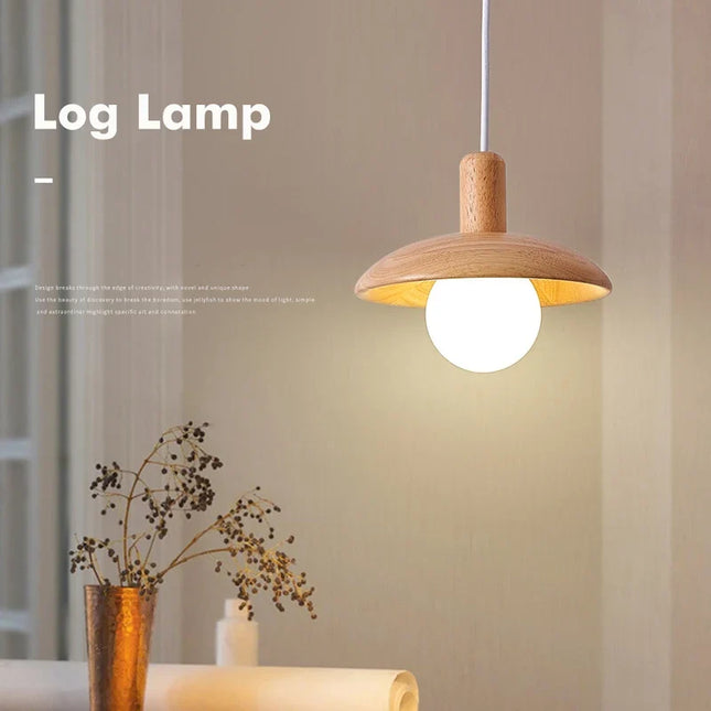 Lustre LED rondins bois style nordique créatif — LZ4X9P2Q