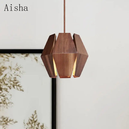 Suspension rétro en bois massif pour intérieur élégant — LZ4N7Q2