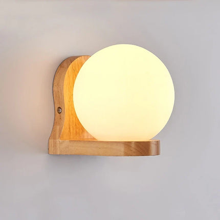 Applique murale nordique en verre et bois pour décoration intérieure — LZ4X9T2