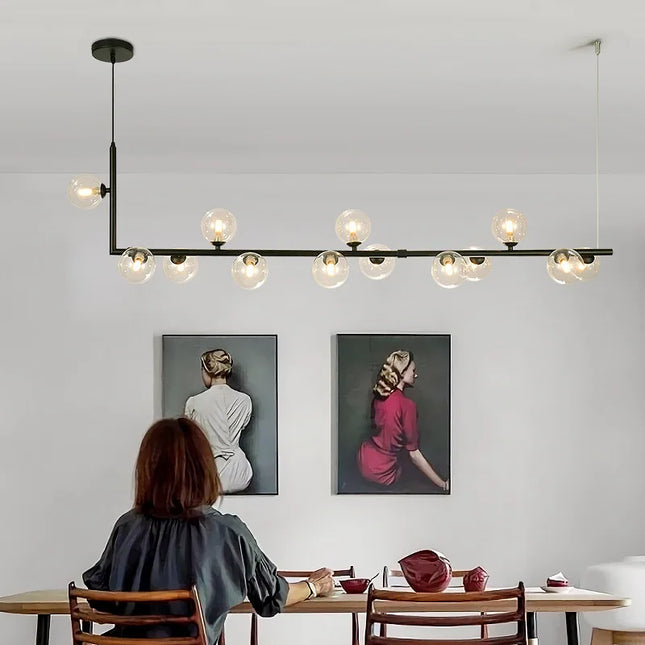 Suspension LED en verre pour îlot de cuisine et salle à manger — LZ4X9Q2M