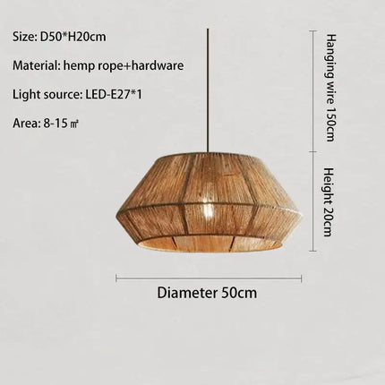 Suspension en rotin style japonais wabi sabi pour intérieur rustique — LZ4X9P