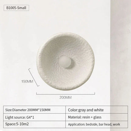Applique murale LED vintage en résine et verre Wabi Sabi — LZ4X9T1