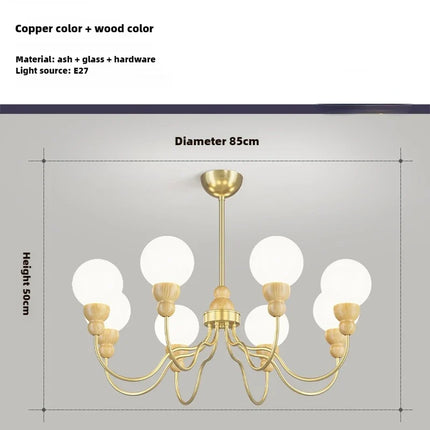 Suspension rétro en verre et bois pour intérieur élégant — LZ4M9Q2F