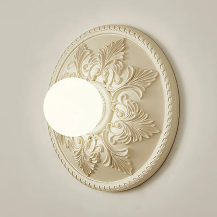 Applique murale ronde rétro avec abat-jour en verre haut de gamme — LZ4X9P2