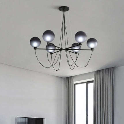 Lustre suspension boule en verre style industriel rétro — LZ4X9M