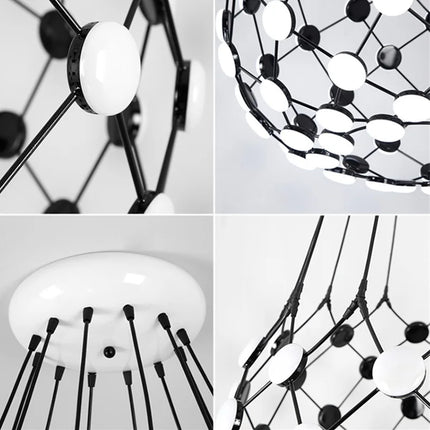 Suspension lustre noir et blanc design échiquier pour salon et salle à manger — LZ4X9P2