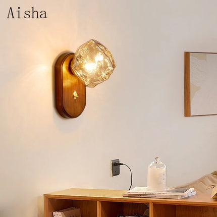Applique murale japonaise en bois au design minimaliste glaçons — LZ4X9T2