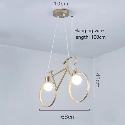 Suspension moderne en fer forme de vélo pour décoration intérieure — LZ4X9T