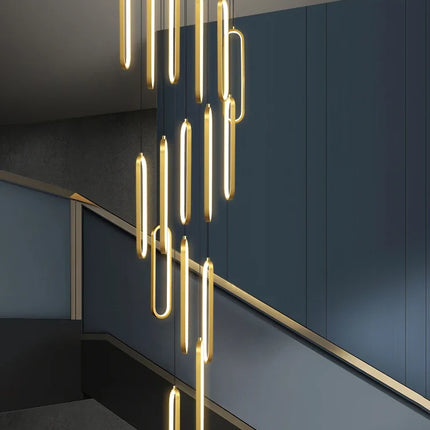 Lustre ovale LED minimaliste pour duplex et penthouse hôtelier — LZ4Q9X2