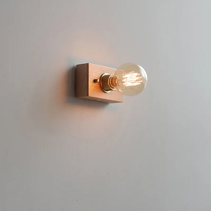 Applique murale rétro en bois massif avec câble et interrupteur — LZ4X9M