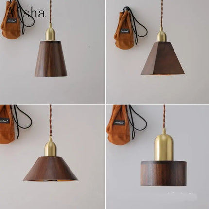 Suspension japonaise rétro en noyer pour décoration intérieure — LZ4P9X