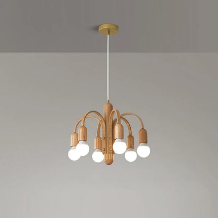 Lustre LED vintage style nordique imitation bois pour intérieur moderne — LZ4P9X