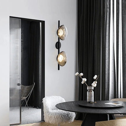Applique murale nordique en verre transparent avec lampe métal — LZ4N7Q2