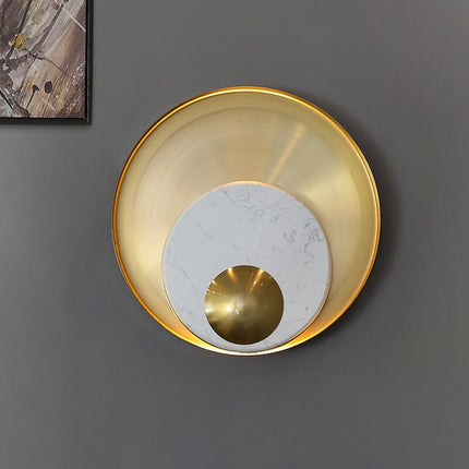 Applique murale LED en marbre et laiton doré design luxe — LZ4X9P2