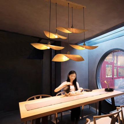 Lustre suspension en bambou style japonais pour décoration zen — LZ4X7Q9