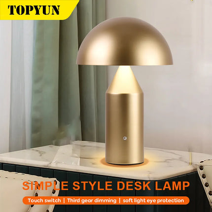 Lampe de table champignon LED rechargeable à interrupteur tactile pour chambre et salle à manger — LZ4D9Q7