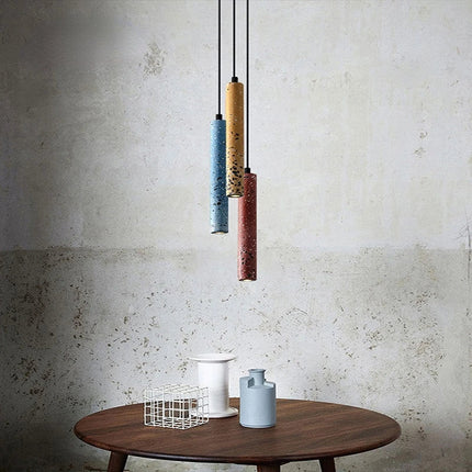 Lustre suspension design moderne en tube ciment pour intérieur — LZ4QJ7M
