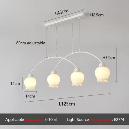 Lustre LED moderne avec orchidées persistantes — LZ4X9T2