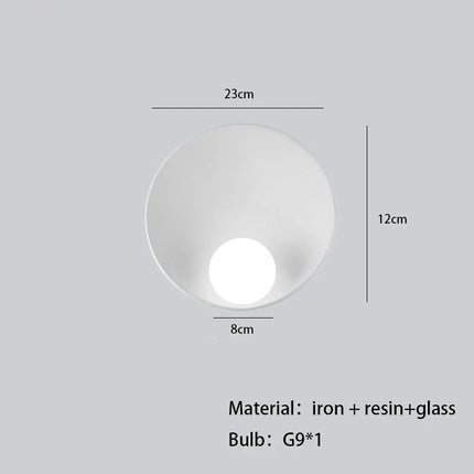 Applique murale ronde en résine pour décoration intérieure — LZ4X9M