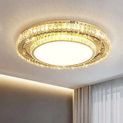 Lustre rond en verre de cristal LED moderne — LZ7XQ2