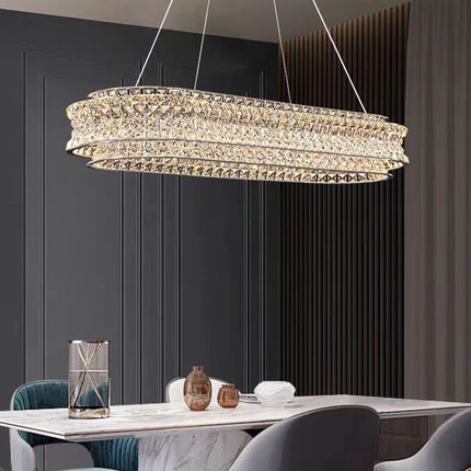 Lustre moderne en cristal clair avec intensité variable et cordon réglable — LZ7D9Q