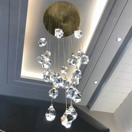 Lustre en cristal diamanté de luxe pour grand salon et escalier — LZ4X9P