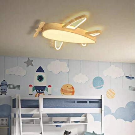 Plafonnier avion en bois et fer pour chambre enfant — LZ4N7Q2