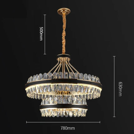 Suspension en cristal et cuir pour éclairage moderne et créatif — LZ4X9P